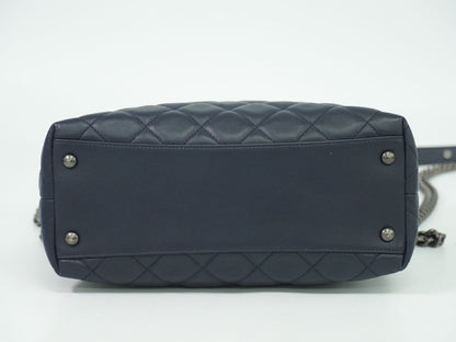 CHANEL ココマーク 2WAY ショルダーバッグ ネイビー ホワイト