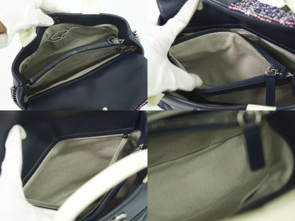 CHANEL ココマーク 2WAY ショルダーバッグ ネイビー ホワイト