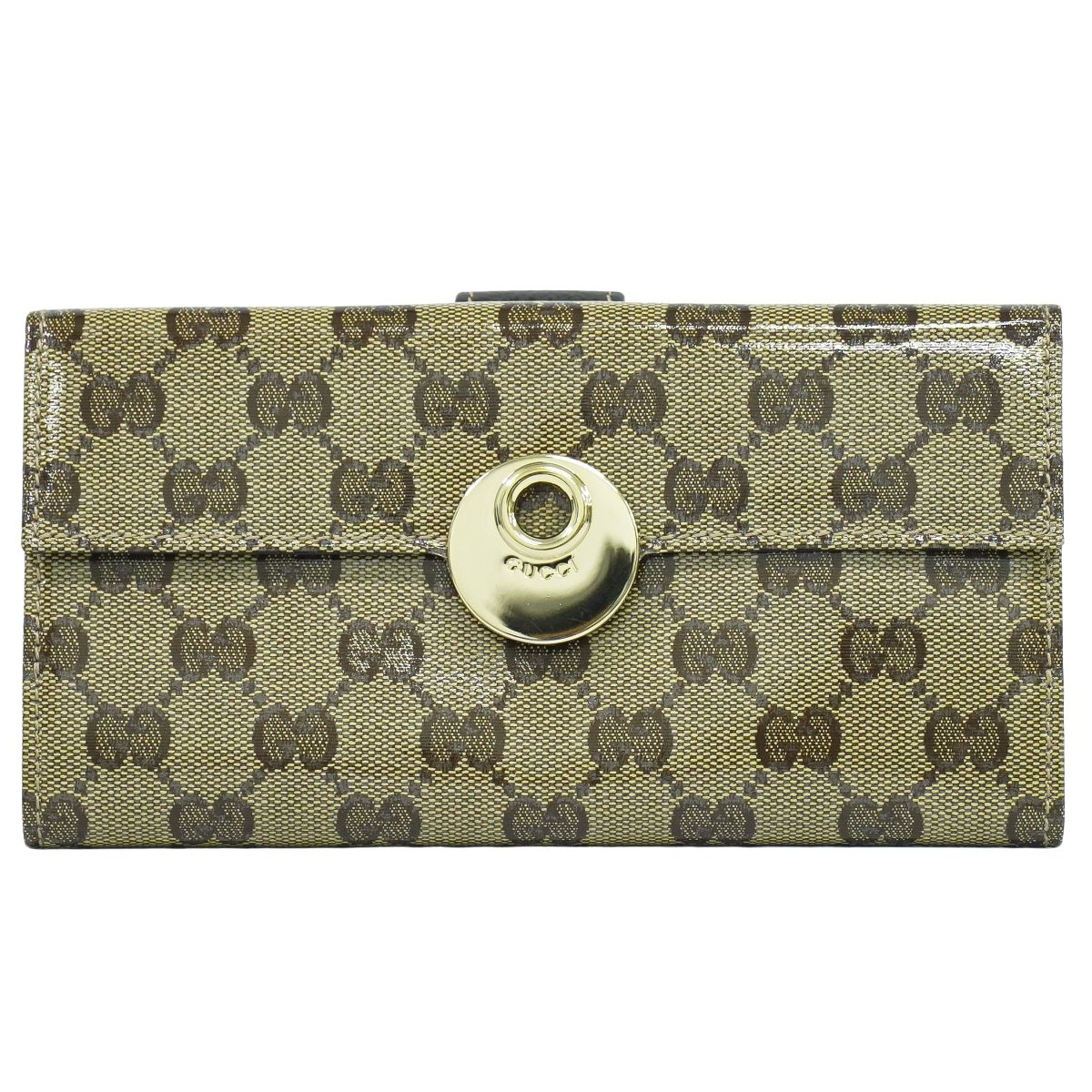 GUCCI GGクリスタル 長財布 ベージュ ブラウン 231835