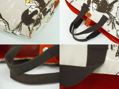 HERMES パニエドプラージュ PM トートバッグ ベージュ マルチカラー