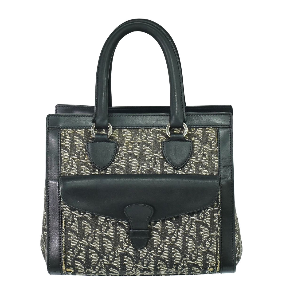Christian Dior トロッター ハンドバッグ グレー ブラック