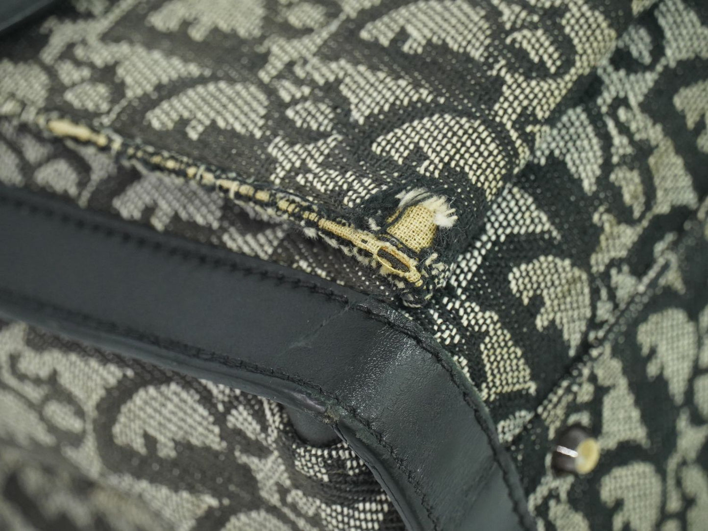 Christian Dior トロッター ハンドバッグ グレー ブラック