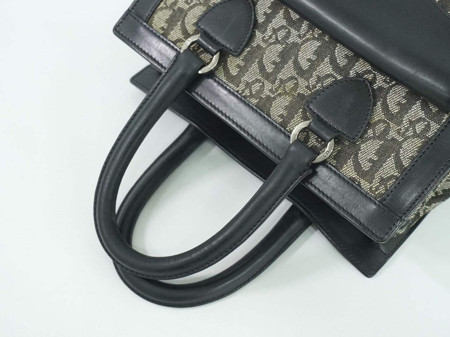 Christian Dior トロッター ハンドバッグ グレー ブラック