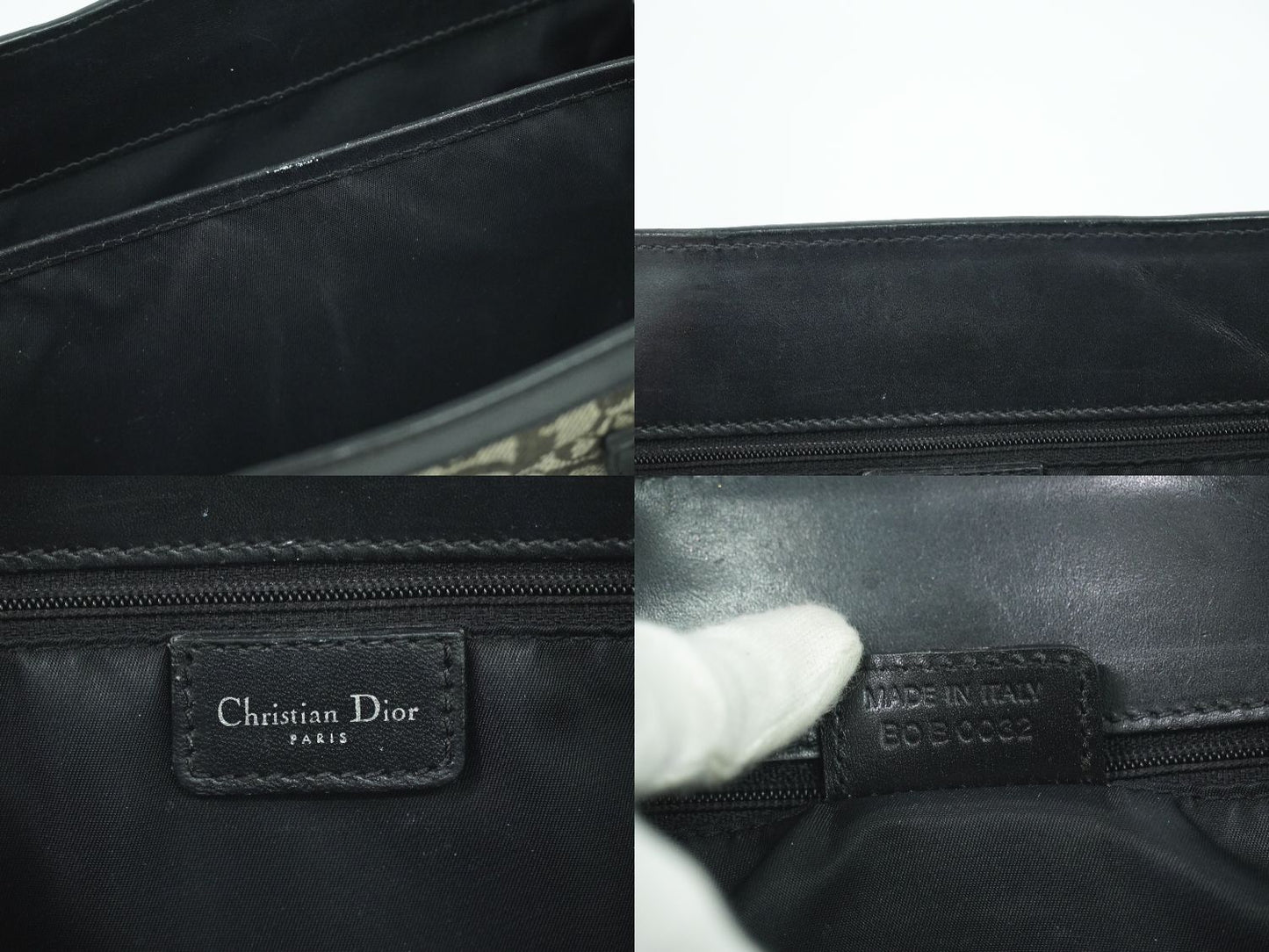 Christian Dior トロッター ハンドバッグ グレー ブラック