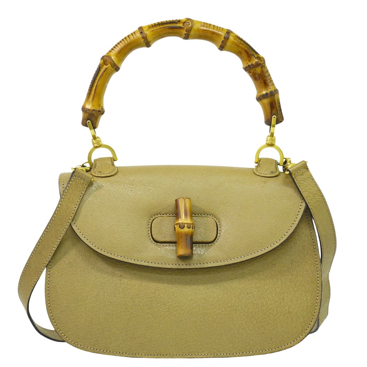 GUCCI バンブー 2WAY ショルダーバッグ ベージュ
