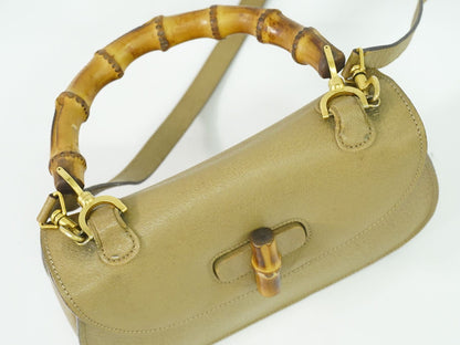 GUCCI バンブー 2WAY ショルダーバッグ ベージュ