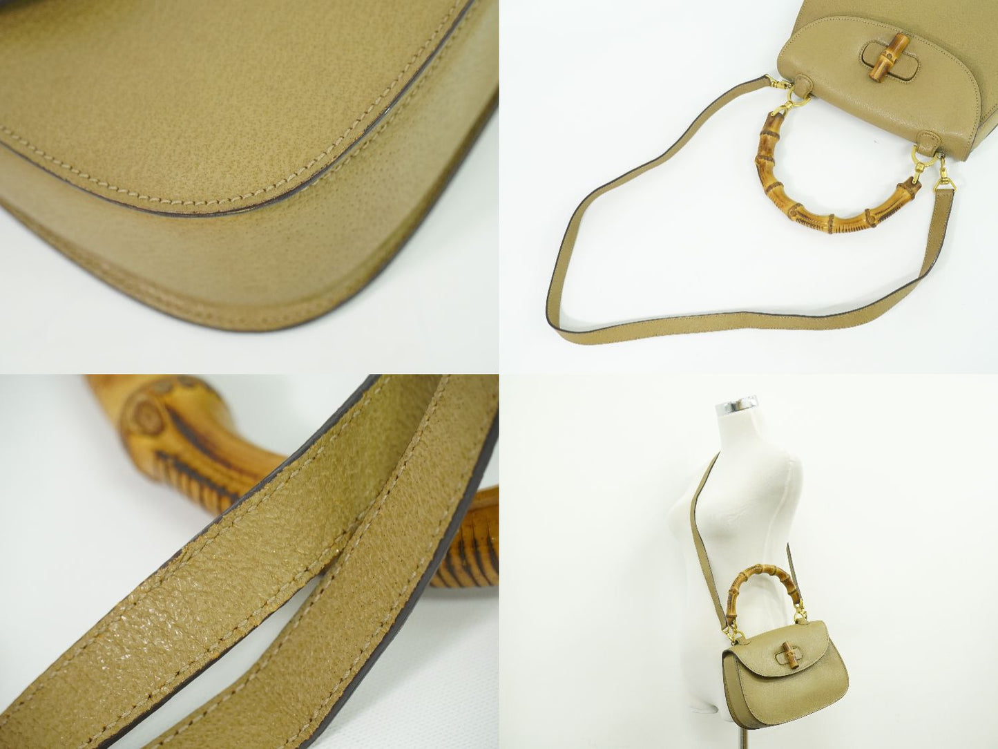 GUCCI バンブー 2WAY ショルダーバッグ ベージュ