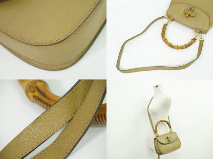 GUCCI バンブー 2WAY ショルダーバッグ ベージュ