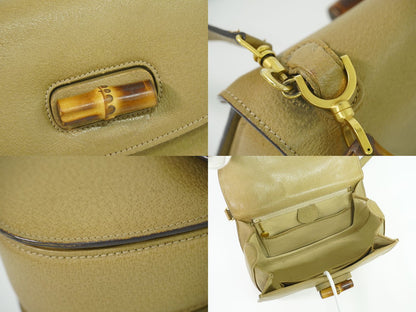 GUCCI バンブー 2WAY ショルダーバッグ ベージュ