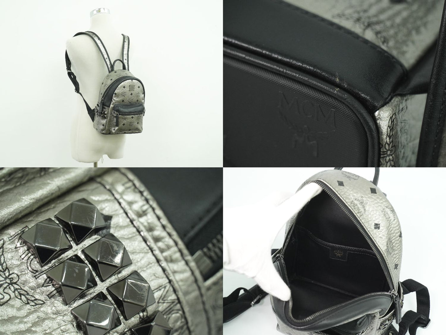 MCM ヴィセトス リュックサック シルバー ブラック