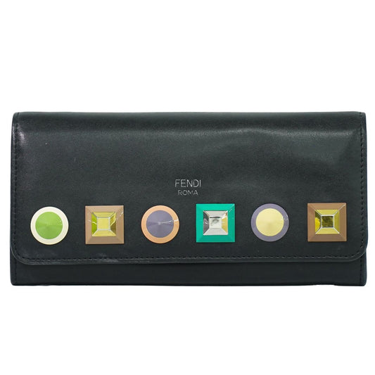 FENDI マルチ スタッズ 長財布 ブラック 8M0365