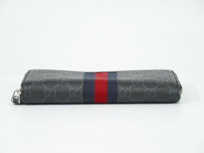 GUCCI ニューウェブ GGスプリーム 長財布 グレー ネイビー レッド 408831