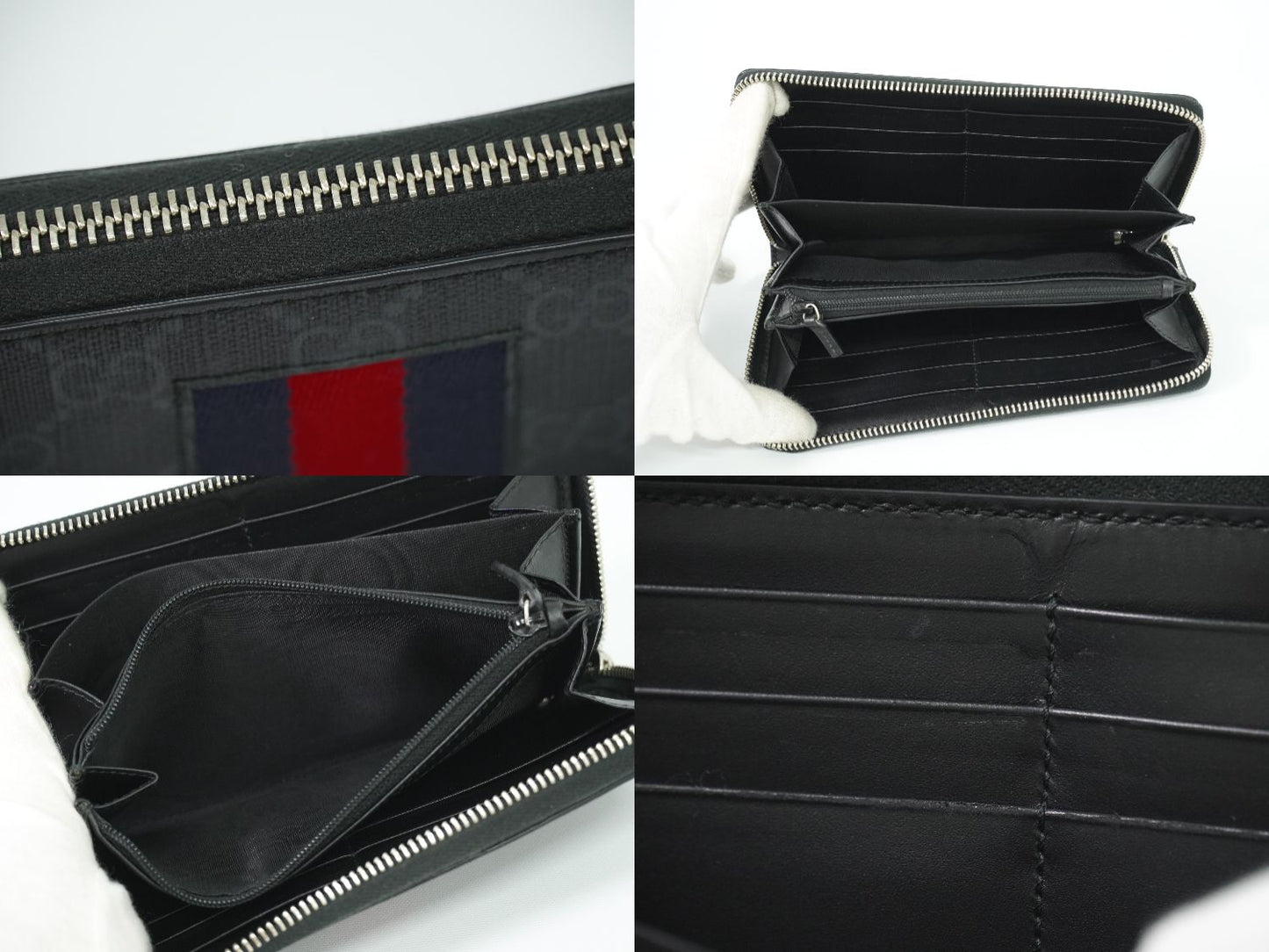 GUCCI ニューウェブ GGスプリーム 長財布 グレー ネイビー レッド 408831