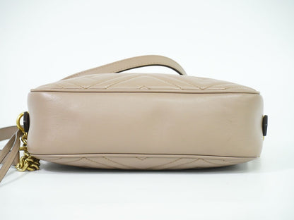 GUCCI GGマーモント キルティング スモール ショルダーバッグ ベージュ 447632