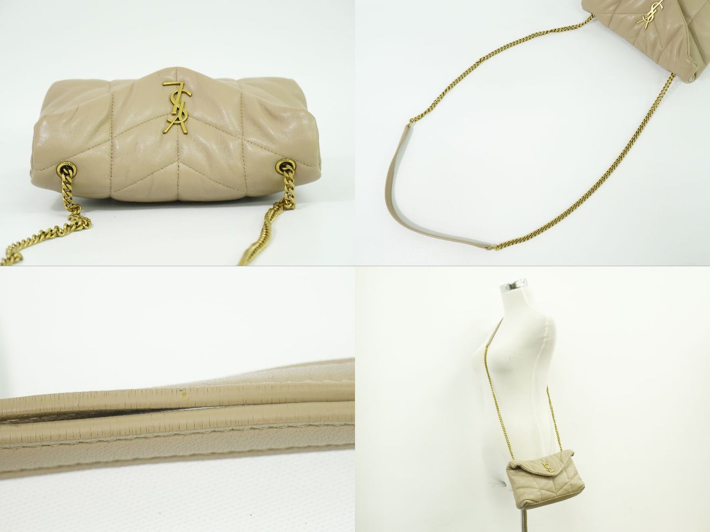 SAINT LAURENT ルル パファー ショルダーバッグ ベージュ 620333