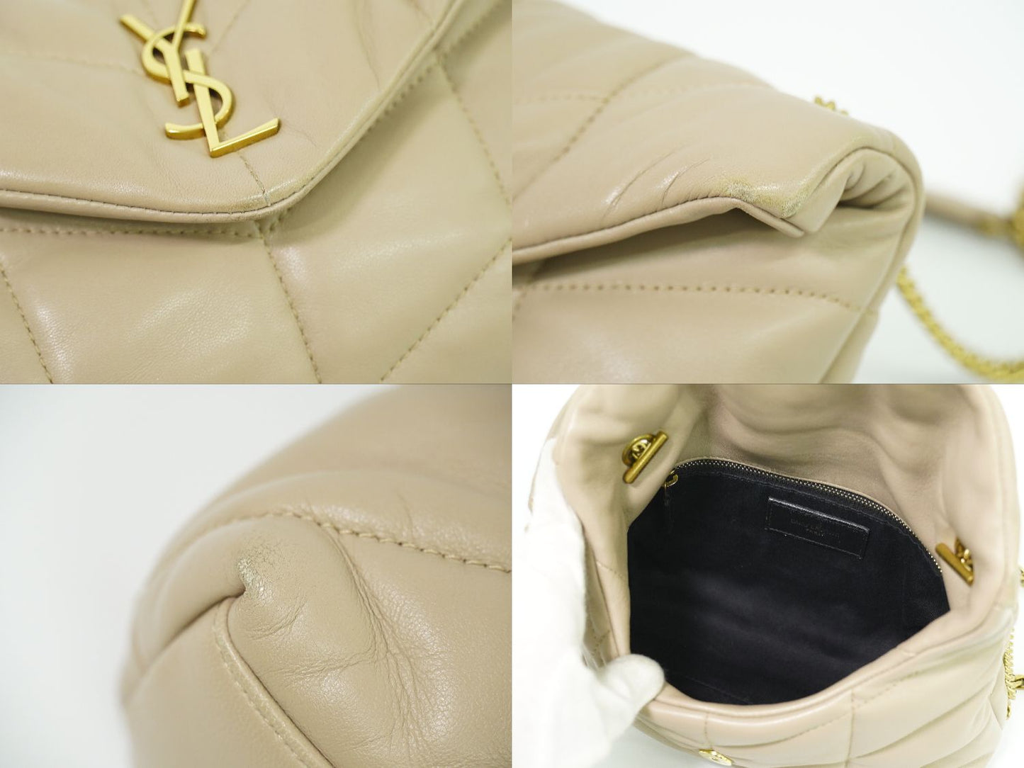 SAINT LAURENT ルル パファー ショルダーバッグ ベージュ 620333