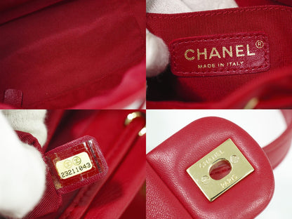 CHANEL ココマーク マトラッセ リュックサック レッド