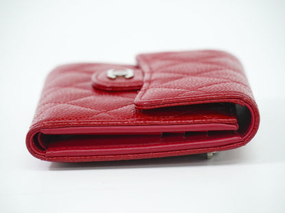 CHANEL ココマーク マトラッセ 折財布 レッド