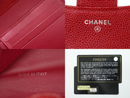 CHANEL ココマーク マトラッセ 折財布 レッド