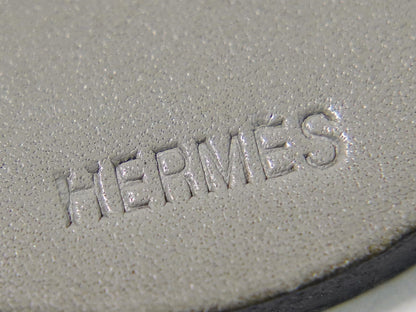 HERMES ウサギ キーホルダー バッグチャーム レザー 925 グレー