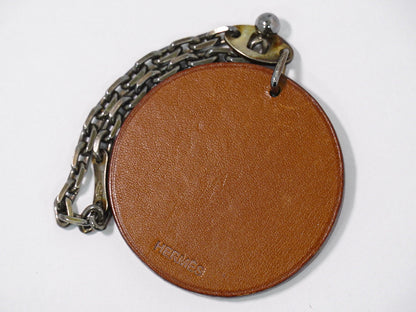 HERMES クマ キーホルダー バッグチャーム レザー 925 ブラウン