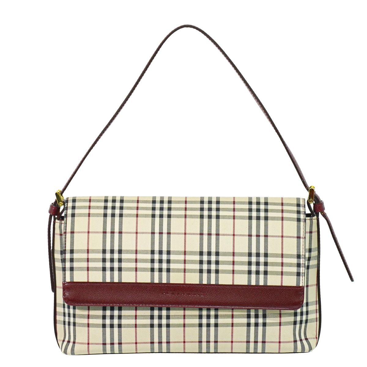 BURBERRY ノバチェック ショルダーバッグ ベージュ ボルドー