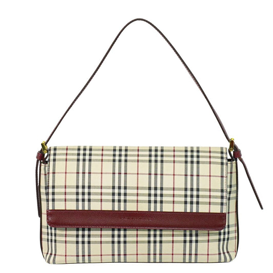 BURBERRY ノバチェック ショルダーバッグ ベージュ ボルドー