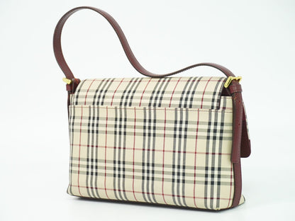 BURBERRY ノバチェック ショルダーバッグ ベージュ ボルドー