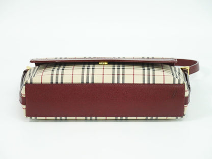 BURBERRY ノバチェック ショルダーバッグ ベージュ ボルドー