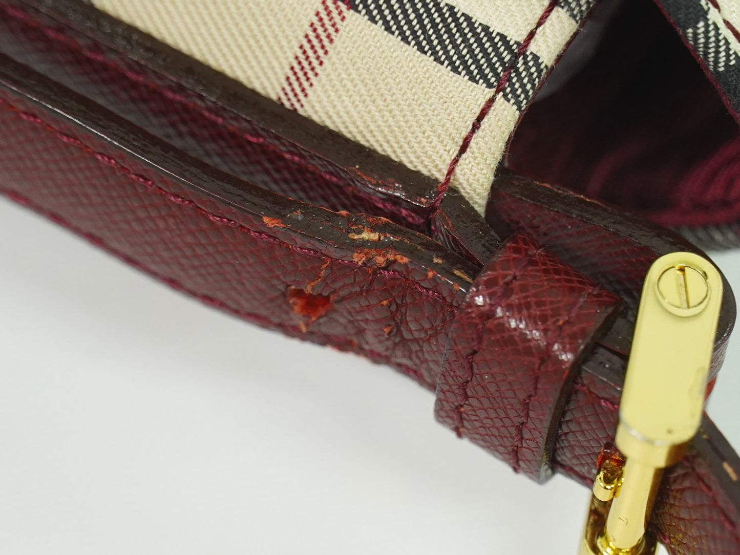 BURBERRY ノバチェック ショルダーバッグ ベージュ ボルドー