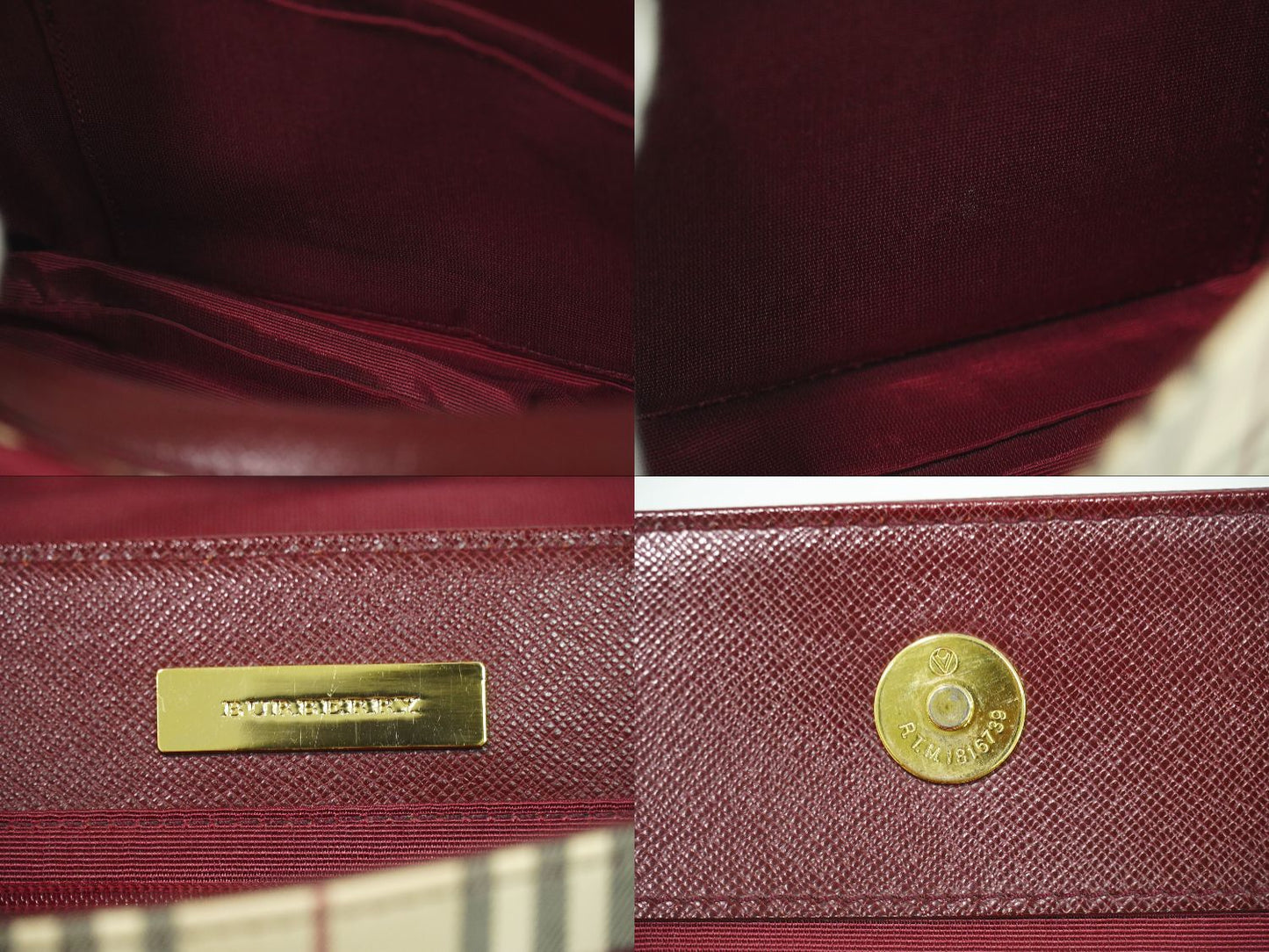 BURBERRY ノバチェック ショルダーバッグ ベージュ ボルドー