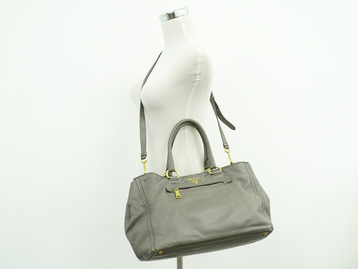 PRADA 2WAY ショルダーバッグ グレー