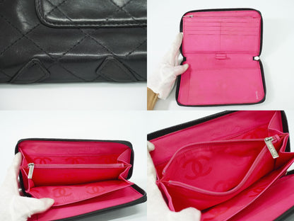 CHANEL ココマーク カンボンライン 長財布 ブラック