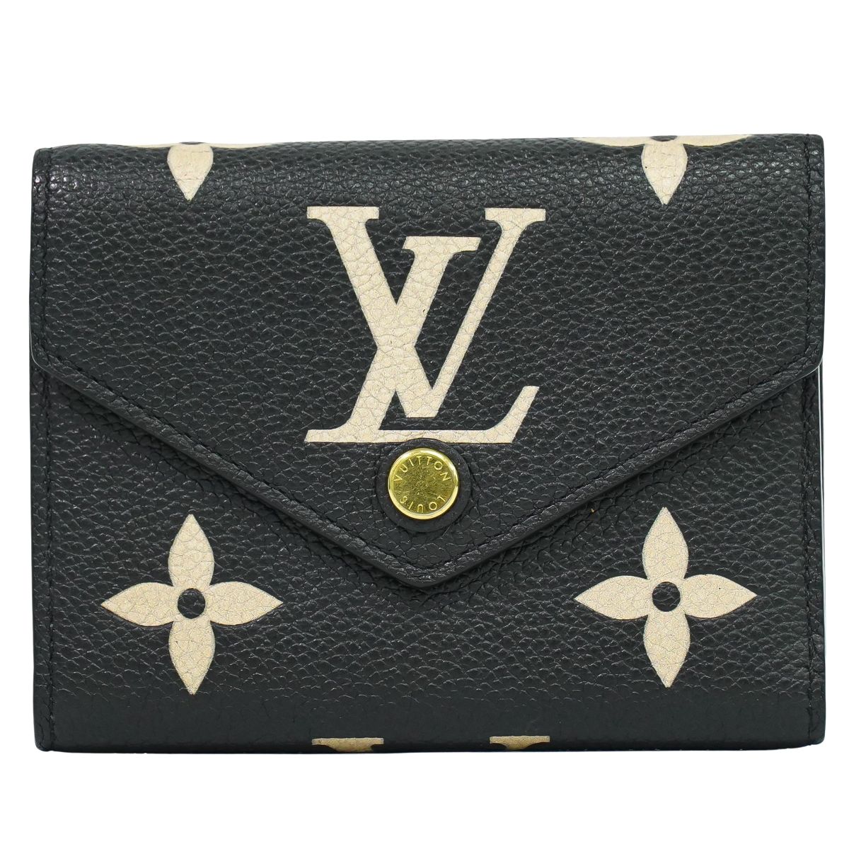 LOUIS VUITTON ポルトフォイユ ヴィクトリーヌ モノグラム アンプラントレザー ブラック 折財布 M80968