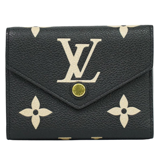 LOUIS VUITTON ポルトフォイユ ヴィクトリーヌ モノグラム アンプラントレザー ブラック 折財布 M80968