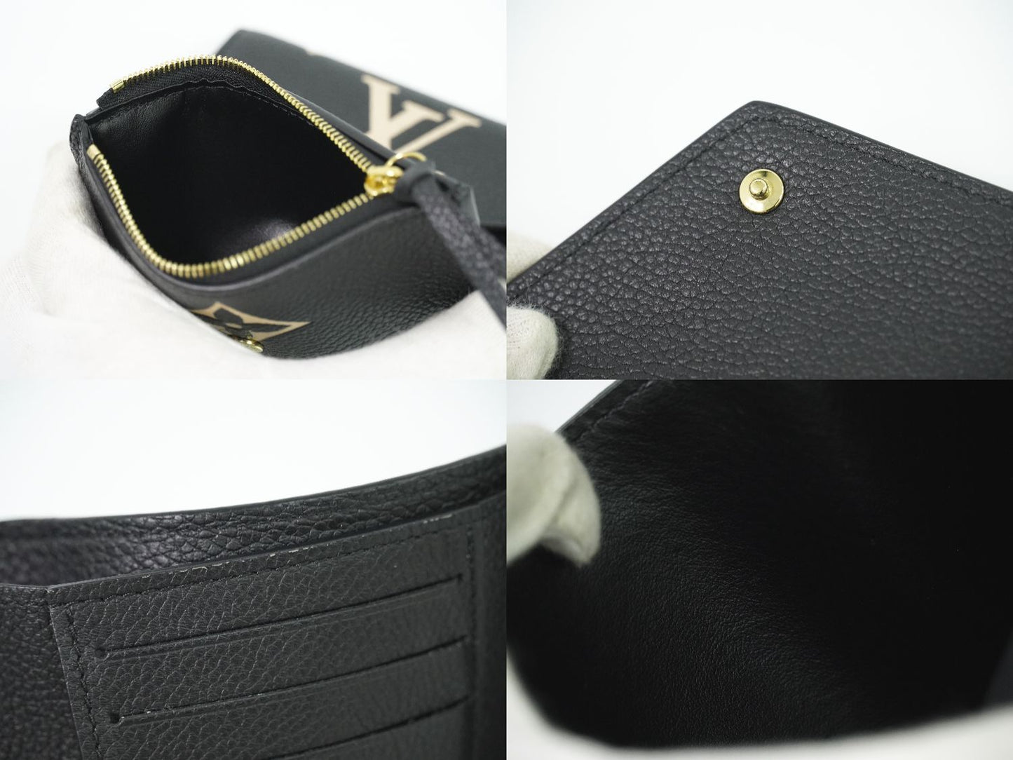 LOUIS VUITTON ポルトフォイユ ヴィクトリーヌ モノグラム アンプラントレザー ブラック 折財布 M80968