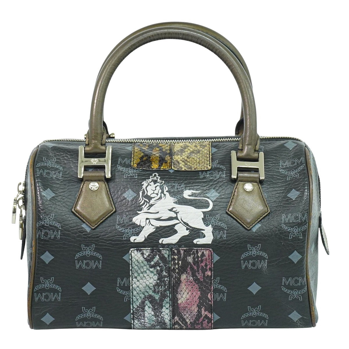 MCM ヴィセトス ミュンヘンライオン ミニボストンバッグ ブラック マルチカラー