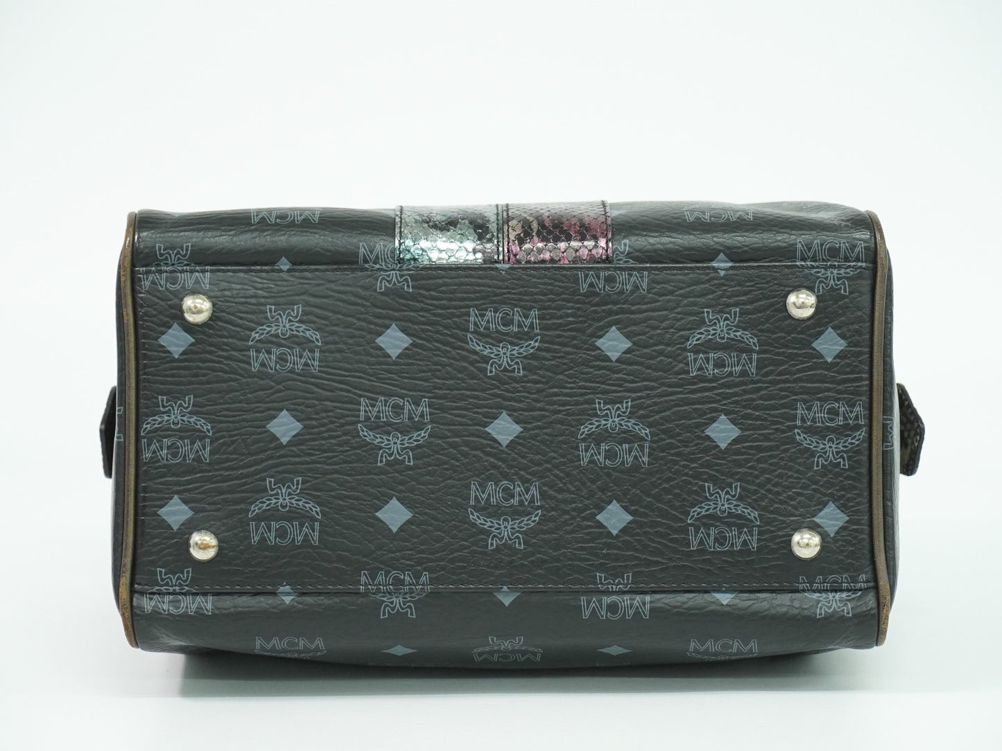 MCM ヴィセトス ミュンヘンライオン ミニボストンバッグ ブラック マルチカラー