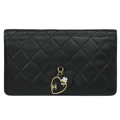 CHANEL ココマーク マトラッセ バレンタイン限定 長財布 ブラック