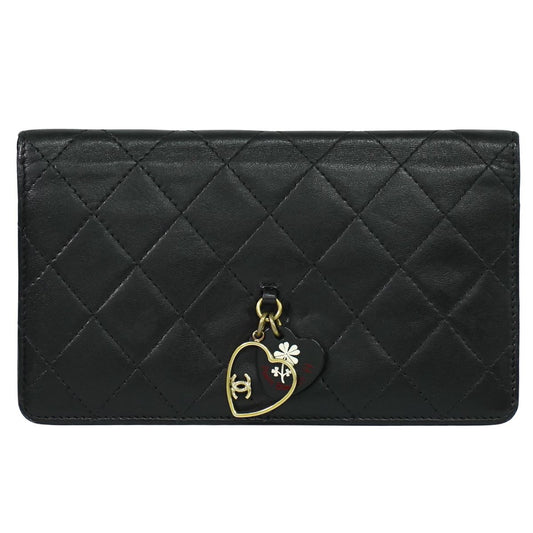 CHANEL ココマーク マトラッセ バレンタイン限定 長財布 ブラック