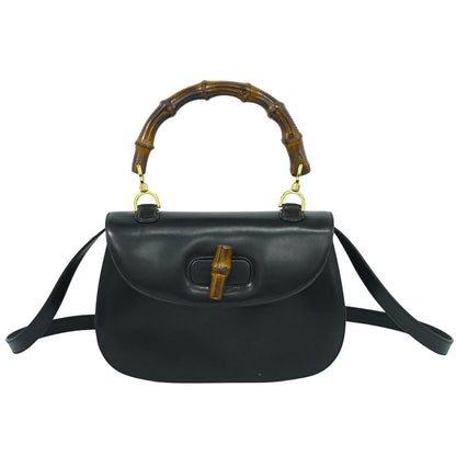GUCCI バンブー 2WAY ショルダーバッグ ブラック