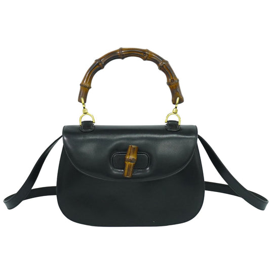 GUCCI バンブー 2WAY ショルダーバッグ ブラック
