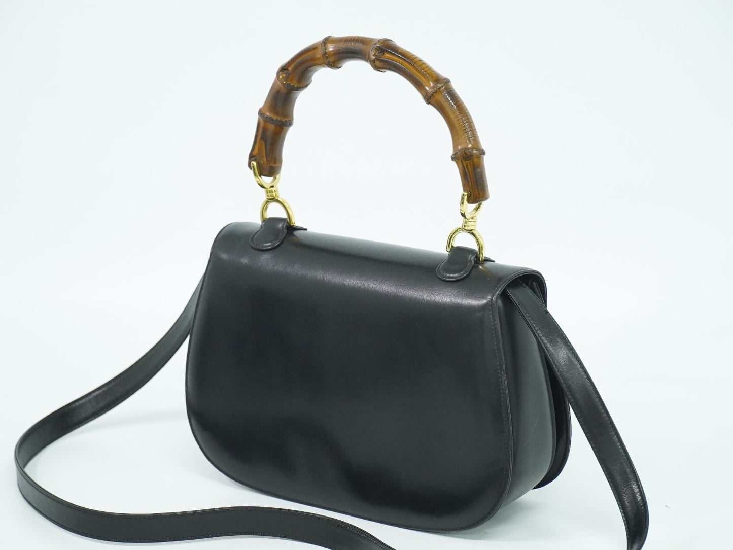 GUCCI バンブー 2WAY ショルダーバッグ ブラック