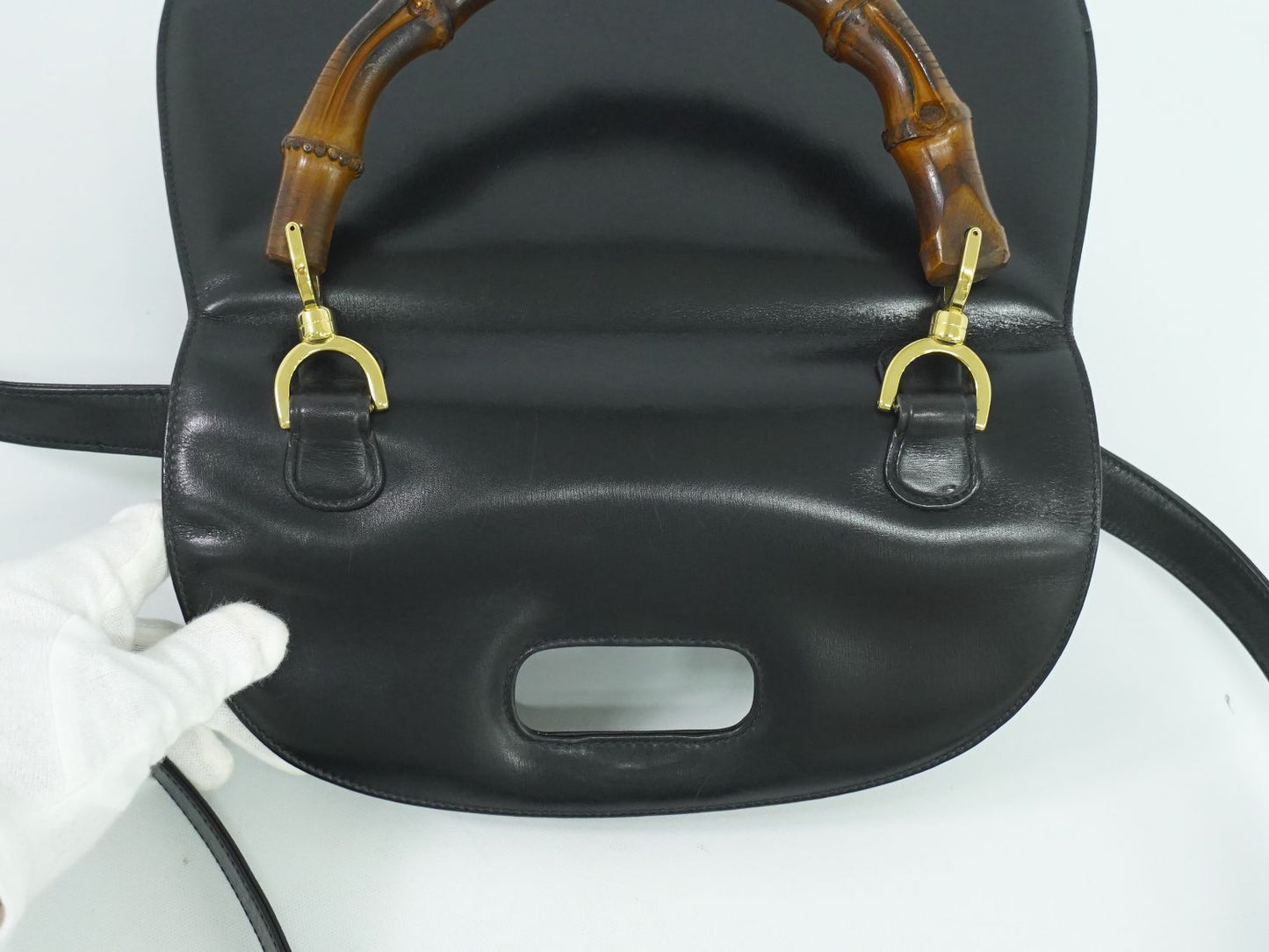 GUCCI バンブー 2WAY ショルダーバッグ ブラック