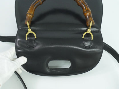 GUCCI バンブー 2WAY ショルダーバッグ ブラック