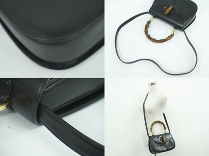 GUCCI バンブー 2WAY ショルダーバッグ ブラック