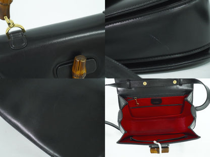 GUCCI バンブー 2WAY ショルダーバッグ ブラック