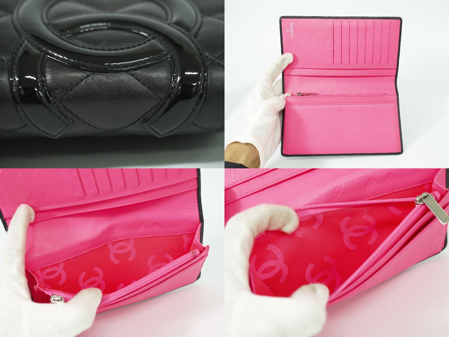 CHANEL ココマーク カンボンライン 長財布 ブラック