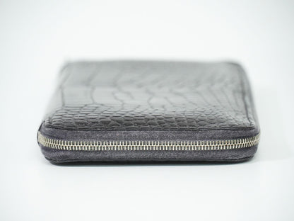 HERMES アザップ ロング アリゲーター レザー 長財布 ブラック