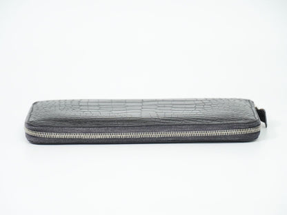 HERMES アザップ ロング アリゲーター レザー 長財布 ブラック